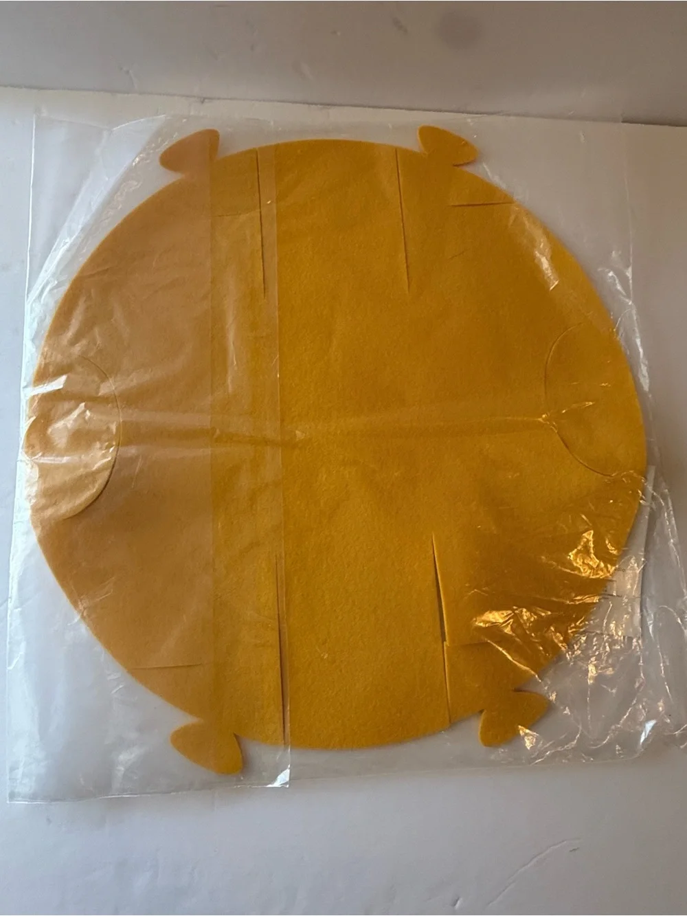 Round Mustard Yellow Felt Basket  Small